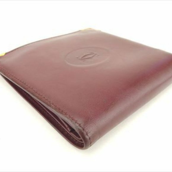 Authentic Cartier Wallet Purse Bifold Mastline Red Gold leather Woman - Picture 4 of 8
